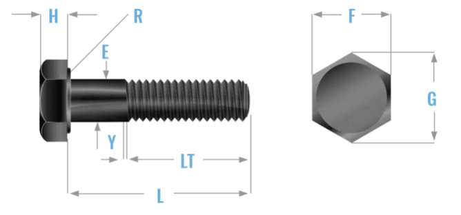 Ficha técnica medidas tornillo grado 5