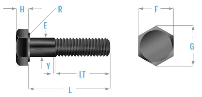 Ficha técnica medidas tornillo hexagonal A490